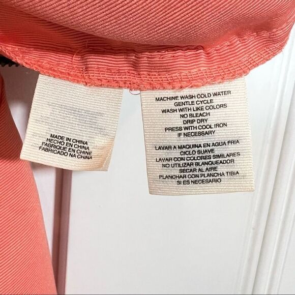 Rachel Rachel Roy Coral Salmon Pink Black Bandage Mini Dress Stretch Fit Flare 4 - Picture 11 of 12